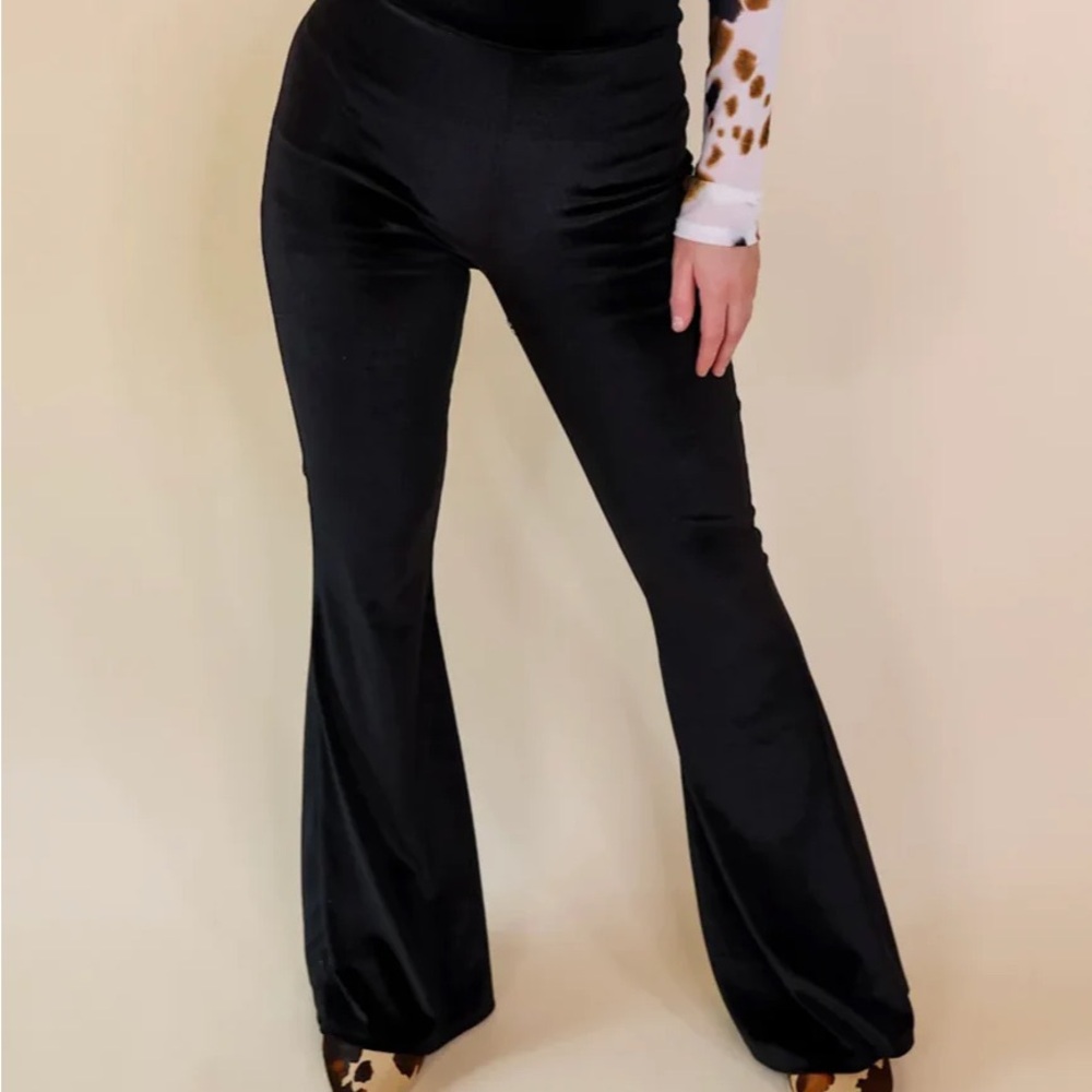 Black High-Waisted Flare Pants